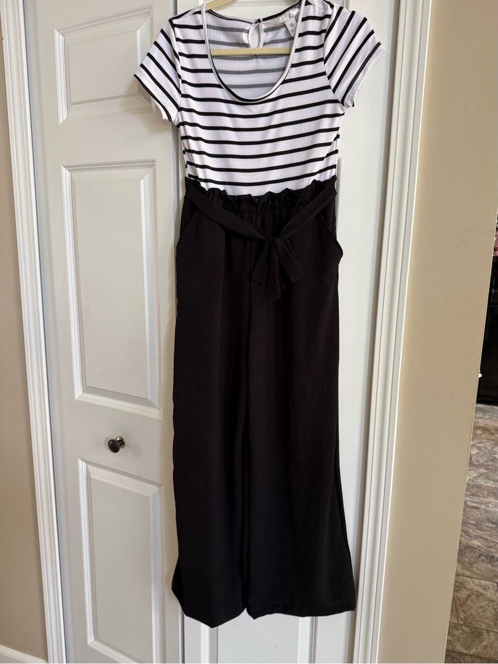 Striped Black & White Jumpsuit